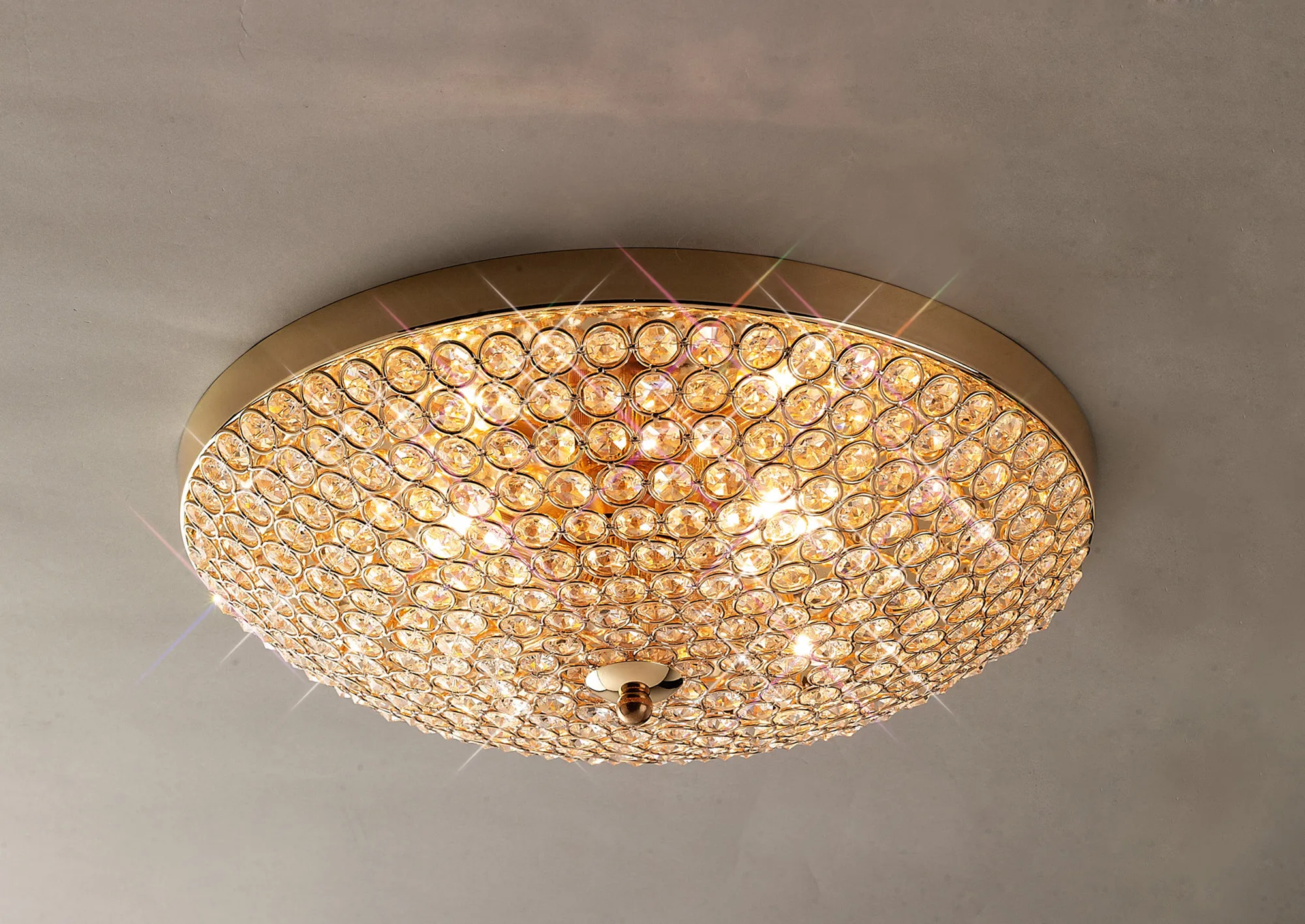 IL30756  Ava Crystal  Flush Ceiling 4 Light French Gold
